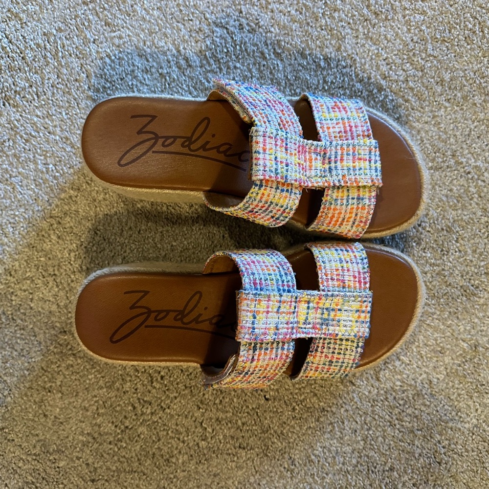 Espadrille Platform Slide Sandals